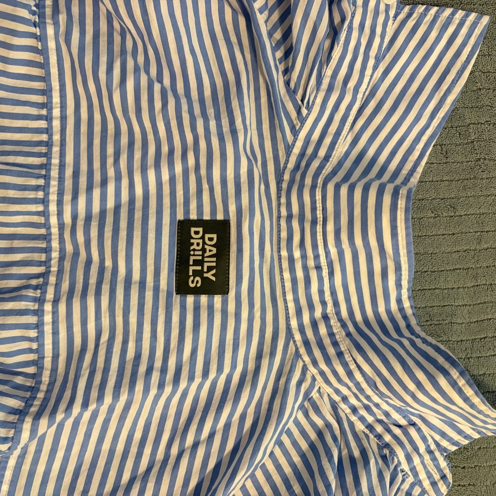 Daily Drills Blue and White Striped Women's Top